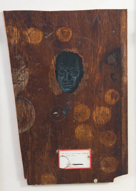 Kerry James Marshall, Nat Turner Appeared in a Water Stain, 1990, charcoal on wood. Collection of Elliot and Kimberly Perry. Courtesy of the artist and Jack Shainman Gallery, New York