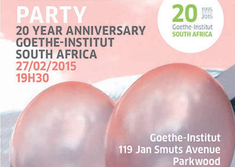 20 YEAR ANNIVERSARY GOETHE-INSTITUT SOUTH AFRICA