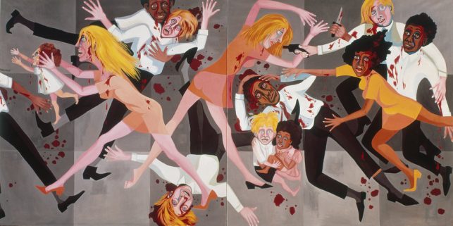 Faith Ringgold. American People Series #20: Die. 1967. Oil on canvas, two panels, 72 × 144″ (182.9 × 365.8 cm). The Museum of Modern Art, New York. Purchase. © 2016 Faith Ringgold/Artists Rights Society (ARS), New York