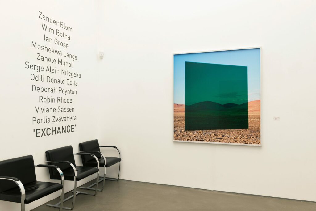 'Exchange', Installation View, Viviane Sassen , Green Vlei, 2014 , courtesy of Galerie Hans Mayer