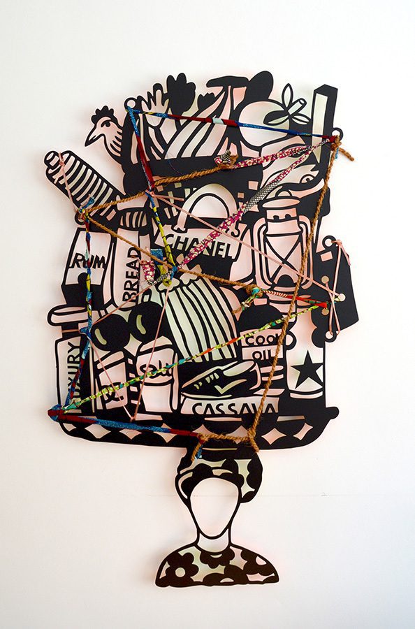 Toyin Loye, Nigeria. 'Mobile Shop', 2014. Aluminium découpé et peint, édition 25. Courtesy ARTCO Gallery
