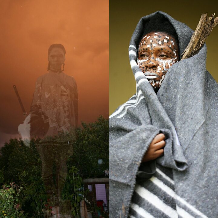 Nomusa Makhubu, Inquietude II, colour photographs, 2009 ι Lindeka Qampi, Rain Blanket, colour photograph, 2016