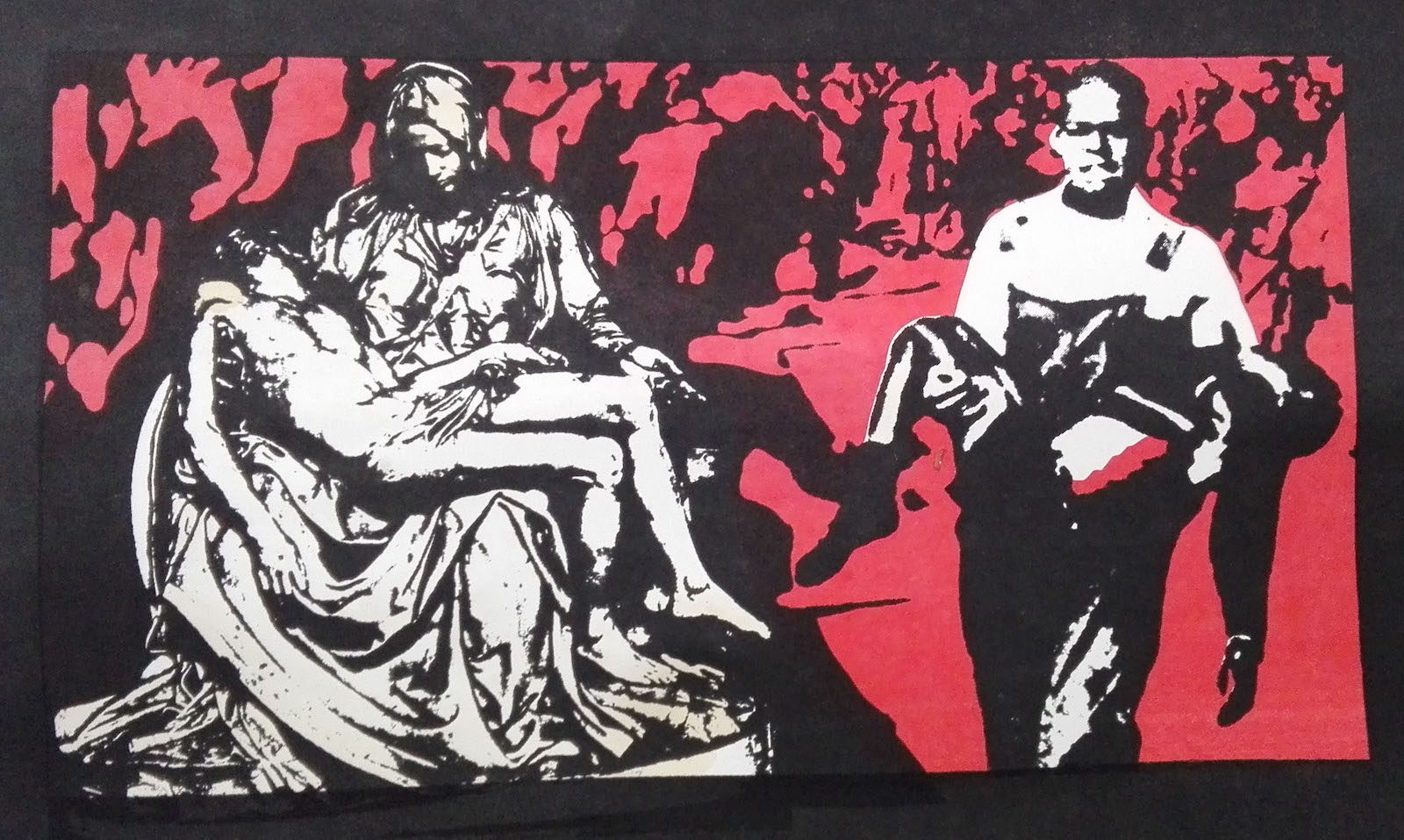 Sharon Zwi, Soweto Pietà (1980–92), Screen print on paper. Courtesy of the artist.
