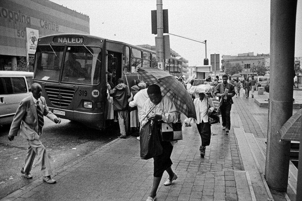 Andrew Tshabangu, Naledi-Bree Street Bus, from the series City in Transition, 2004. Courtesy the artist and Gallery MOMO