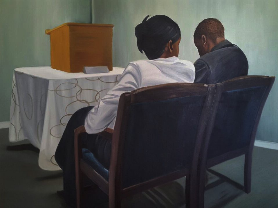 Zemba Luzamba, The Moment 1, oil on canvas, 2017.