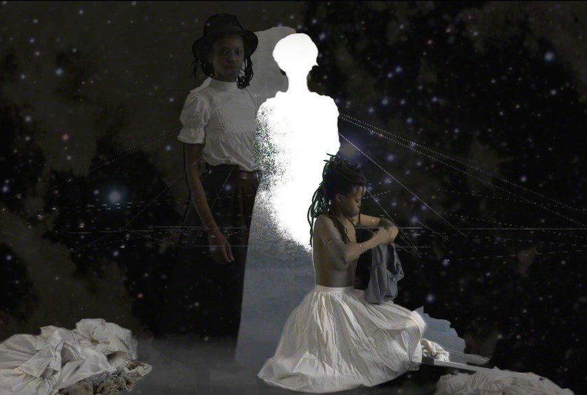 Kitso Lynn Lelliott ‚I was her and she was me and those we might become‘, (2016) Video Still,20 min, multichannel HD video projection, image courtesy of the artist and ROOM Gallery & Projects