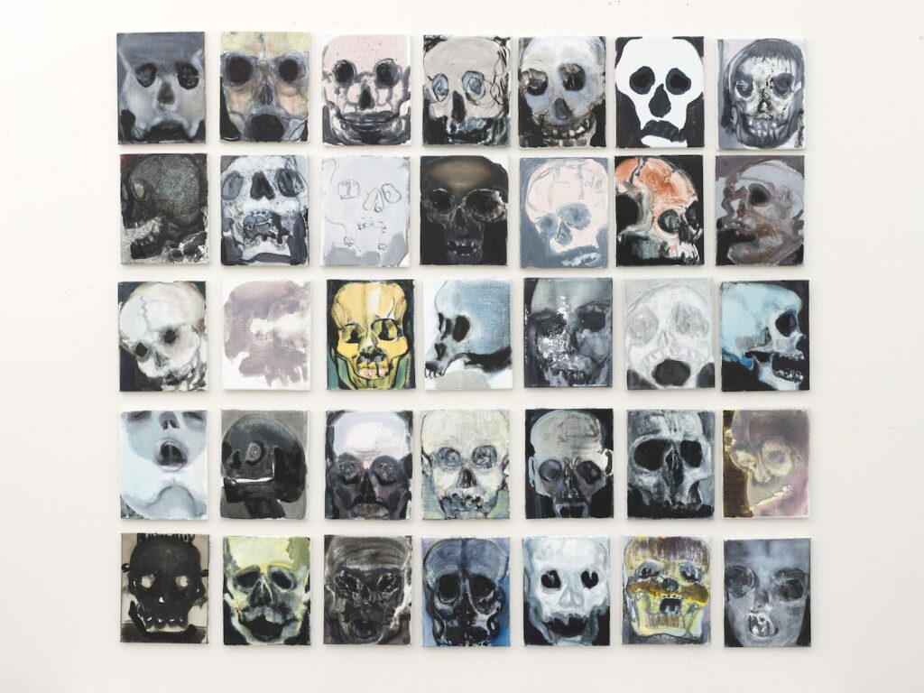 Marlene Dumas, Skulls, 2011–15. Oil on canvas. Albertinum, Dresden.