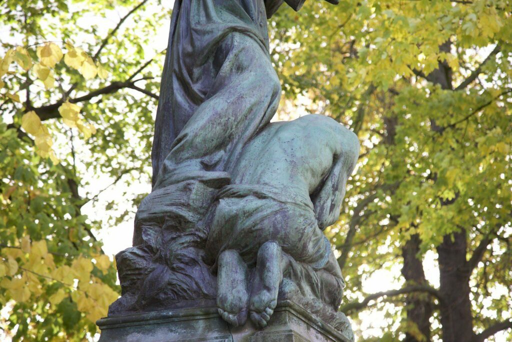 Detail of Father De Deken monument, Antwerp. Jean-Marie Hérain. Photo: Ibrahim Mahama.