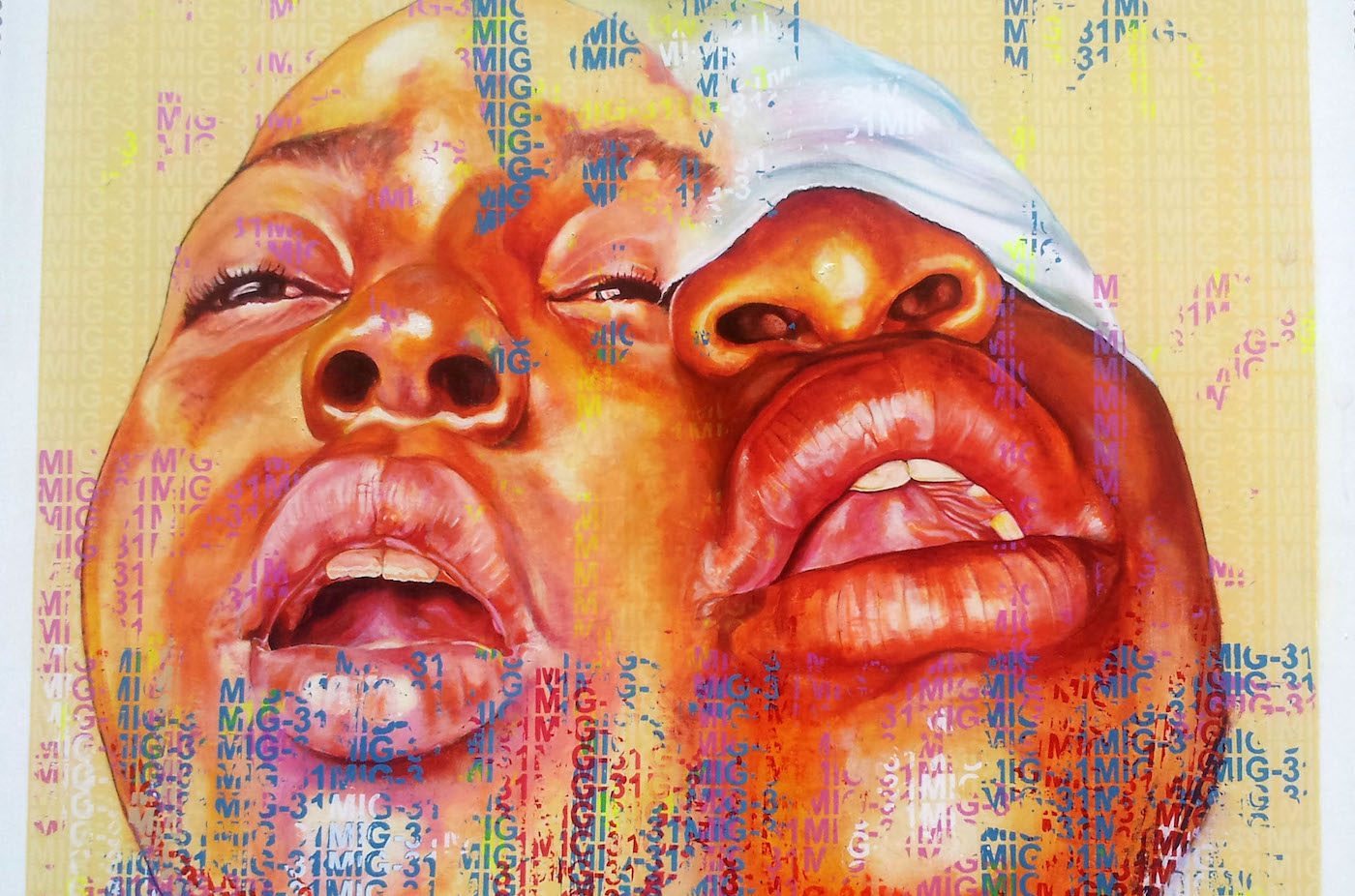 Jean David Nkot , www.kolofata.it (Detail), 120x120cm, mixed media, 2015. Courtesy the artist