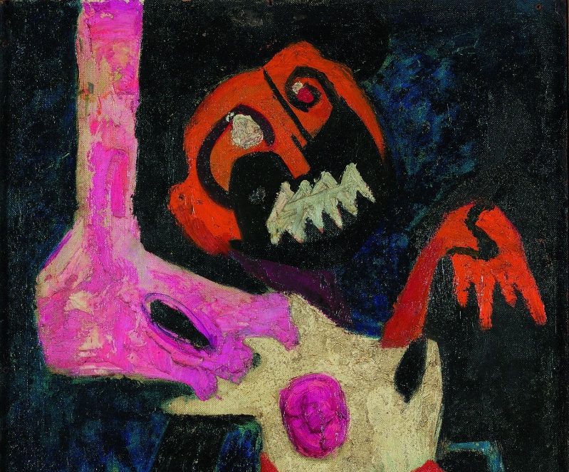 Colette Omogbai, Agony (detail), 1963. Oil on Hardboard, Iwalewahaus | DEVA, Universität Bayreuth*.
