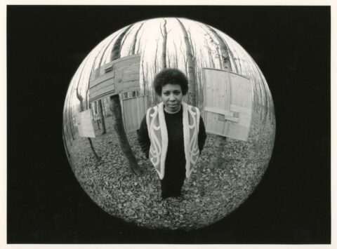 Karl Peters, Portrait of Mildred Thompson, early 1970s. Photograph taken with fish-eye lens