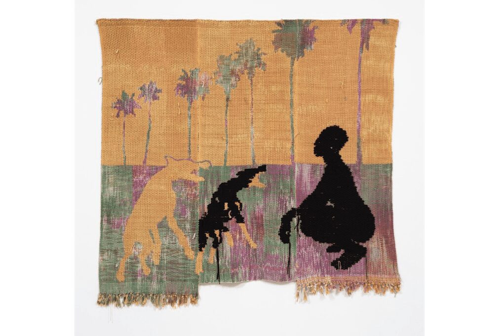 Diedrick Brackens, in the decadence of silence, 2018. Cotton and acrylic yarn, 72 x 72 inches  (182.9 x 182.9 cm). Courtesy The Studio Museum in Harlem