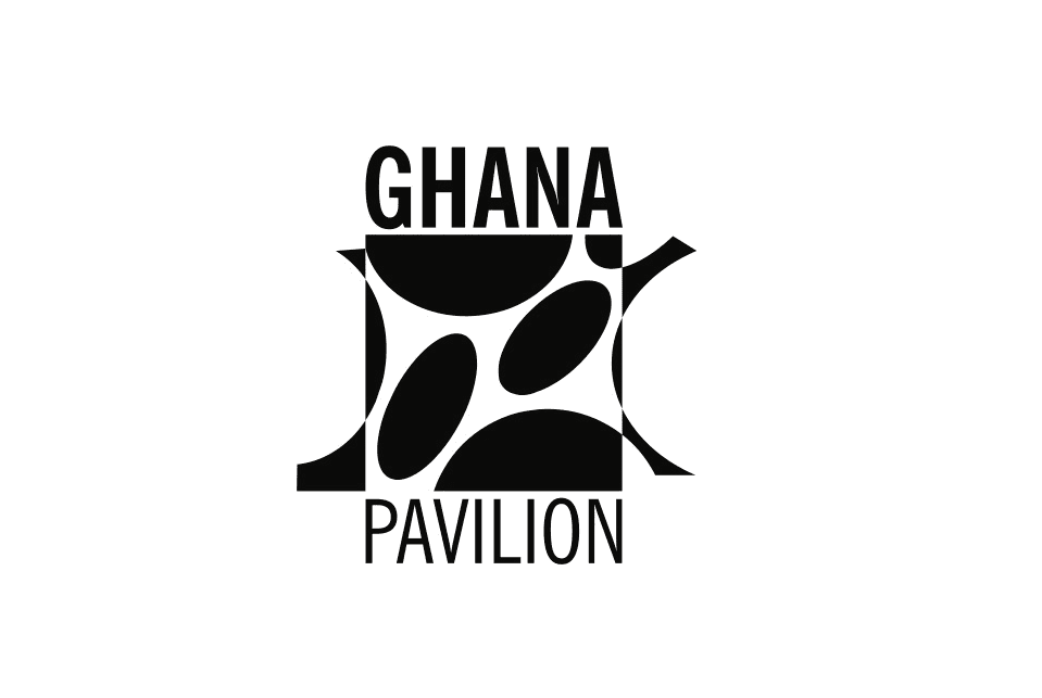 Logo with plan sketch of the Ghana Pavilion by Sir David Adjaye OBE. 
