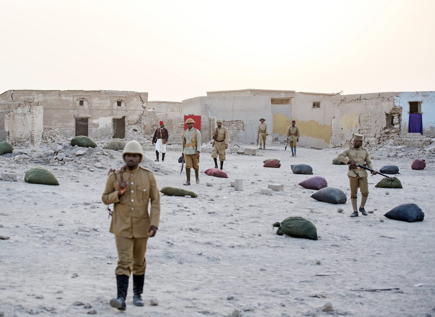 John Akomfrah. Mimesis: African Soldier, 2018. Three channel HD colour video installation, 7.1 sound Dimensions variable. Co-commissioned by 14-18 NOW, New Art Exchange, Nottingham and Smoking Dogs Films, with additional support from Sharjah Art Foundation.
Photo © IWM / Film © Smoking Dogs Films