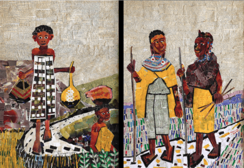 Rosemary Karuga, (left) Untitled, 1998. 40x57cm. (right) Untitled, 1998. 40x57cm. Both images courtesy Red Hill Art Gallery.