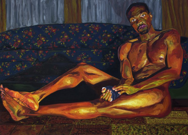 Jordan Casteel, Yahya, 2014. Oil on canvas; 52 x 72 in. The Collection of Jim and Julie Taylor. Image courtesy of Sargent's Daughters, New York © Jordan Casteel