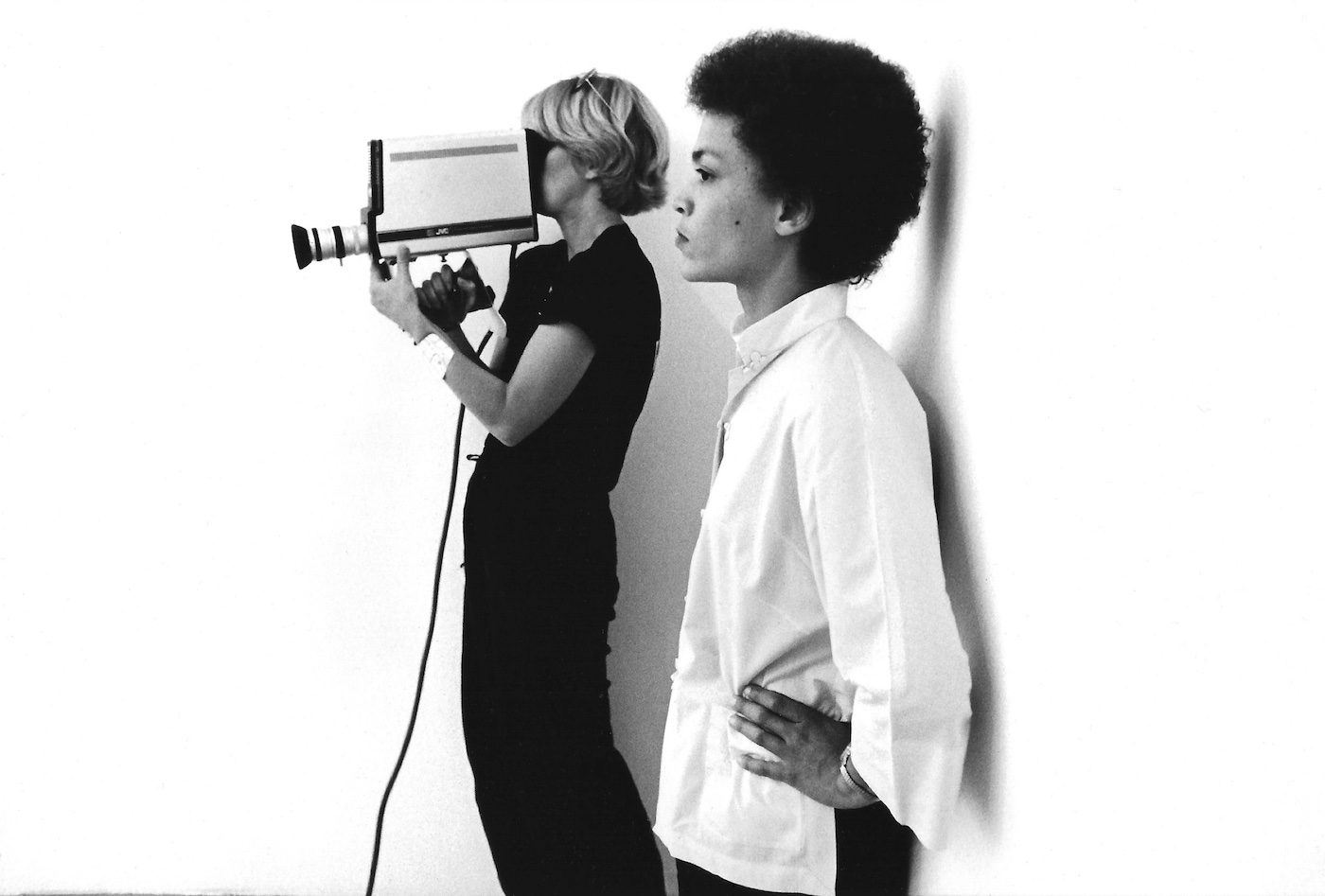 Maren Hassinger, Diaries, 1978. Performance at Vanguard Gallery, Los Angeles, CA. Black and white Photograph
