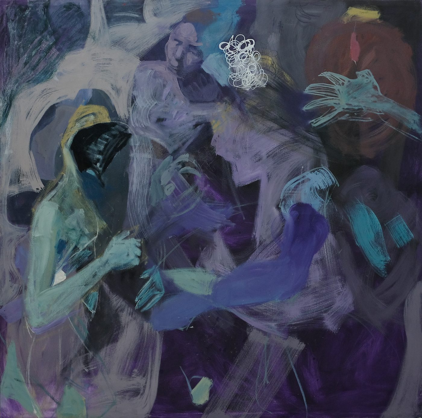 Tizta Berhanu, Life in Violet, 2018, Oil on canvas, 140 x 140 cm
