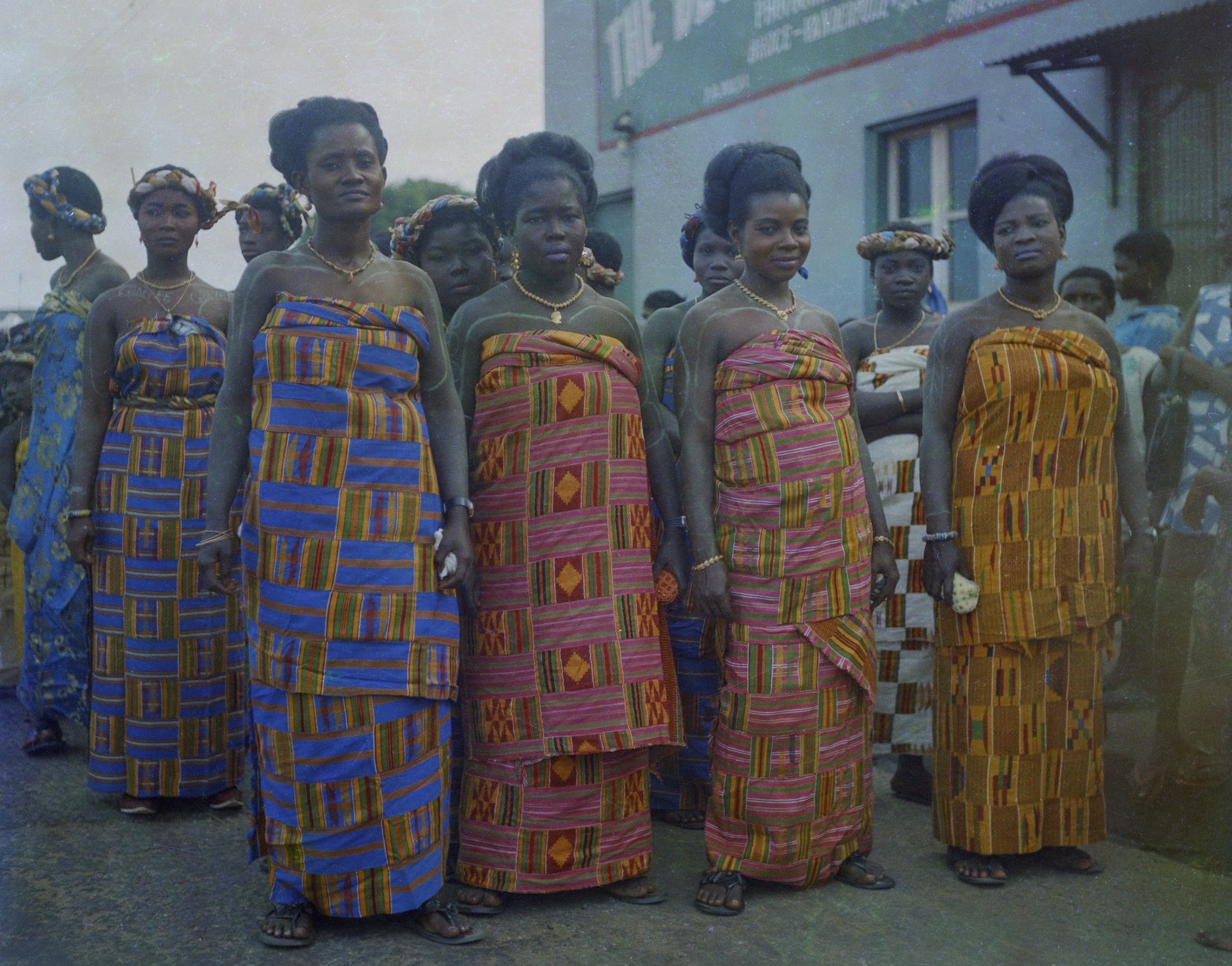 James Barnor, Odwira Procession outside of Deo Gratis Studio, Accra, c.1976