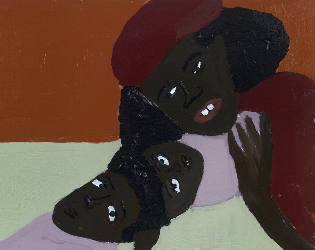 Cassi Namoda, Untitled (Conjoined Twins), Detail, 2019. 
Acrylic on canvas.