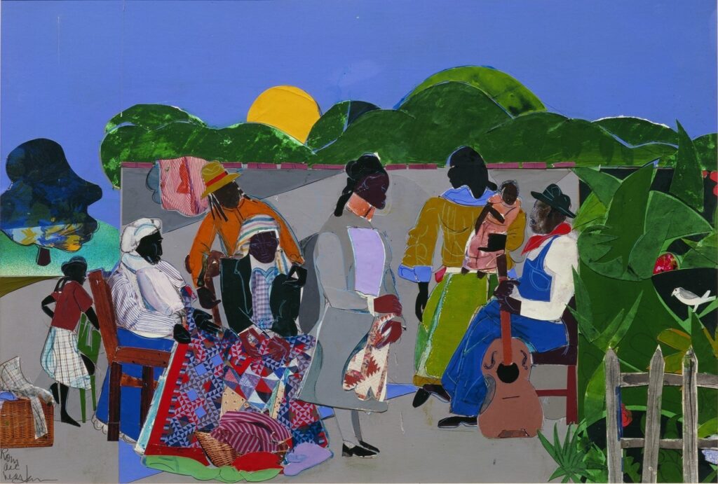 Romare Bearden, Maquette for Quilting Time, 1985.