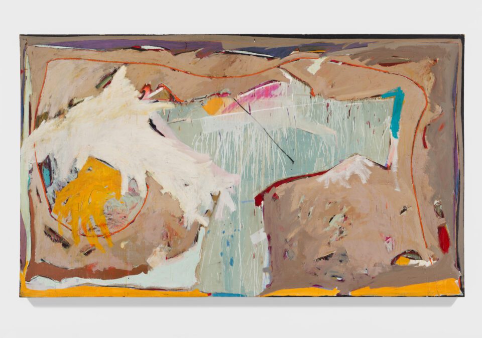 Mary Lovelace O’Neal, White Whale (from Whales Fucking series), circa 1980s. Mixed media on canvas, 81 x 138 inches. Artwork © Mary Lovelace O’Neal. Photography Tom Powel Imaging, courtesy Mnuchin Gallery, New York.