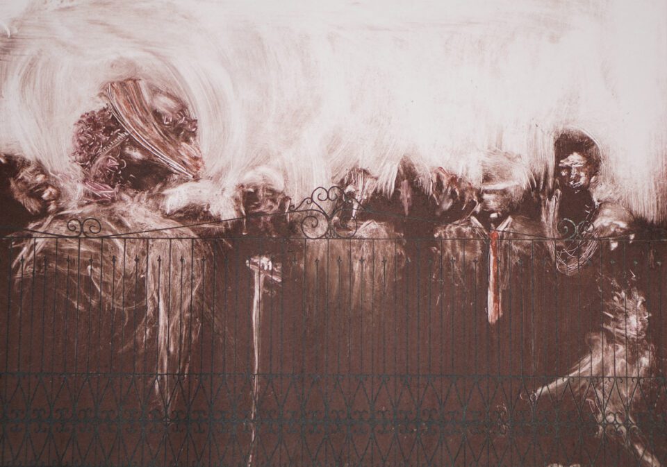 ydney Cain, Never Catch Me, 2019. 16” x 20.” Monoprint. Courtesy of the artist.
