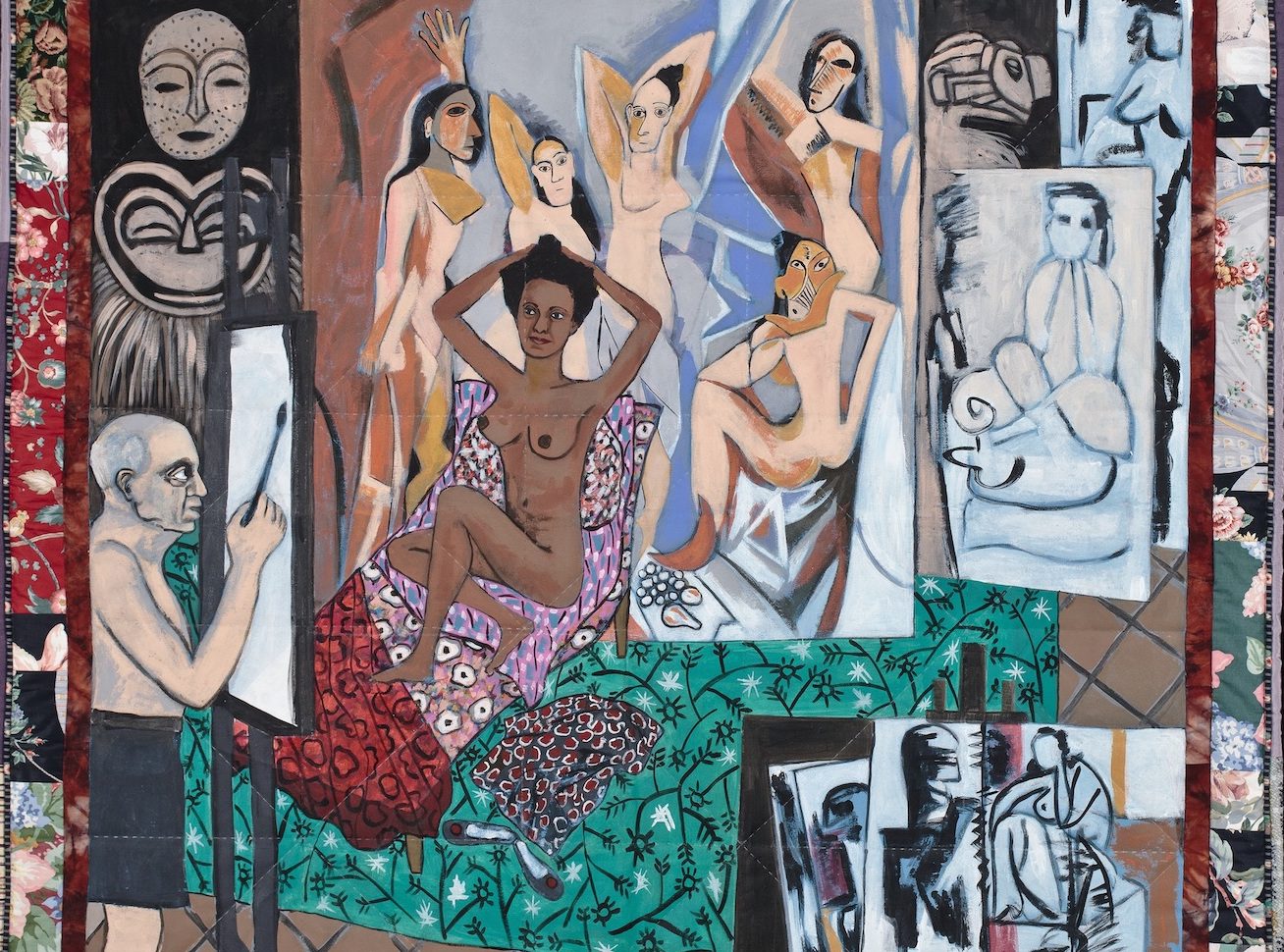 WAM3Faith Ringgold, Picasso’s Studio (Detail), 1991. Acrylic on canvas with printed and tie-dyed fabric 73 x 68 in. Worcester Art Museum, MA, Charlotte E. W. Buffington Fund
716226