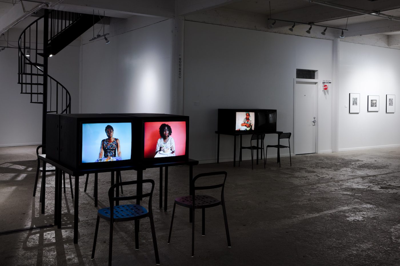 Installation view of Zina Saro Wiwa in the exhibition African Cosmologies: Photography, Time, and the Other at FotoFest Biennial 2020, Houston, TX. Photo: Emily Peacock. Courtesy of FotoFest, Houston, TX.