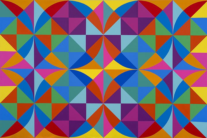 Rasheed Araeen, From the Opus series, 2019. Acrylic on canvas
70 x 104.75 in. Courtesy the artist.
 