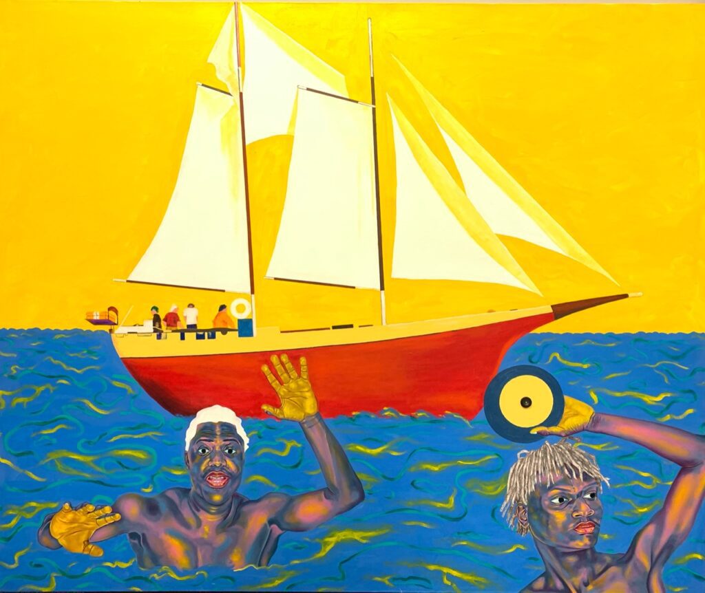 Chukwudubem Ukaigwe, Swimming In The Lagos Marina, 2020. Image Courtesy of The Artist.