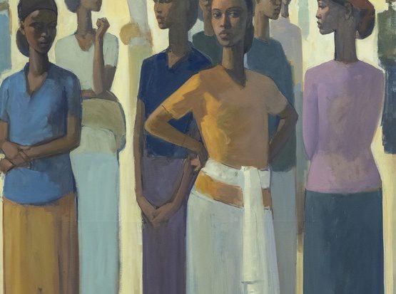 Tadesse Mesfin, Pillars of Life: Market Day IV (Detail), 2020. Oil on canvas, 161.5 x 130 cm. Courtesy of the artist and Addis Fine Art