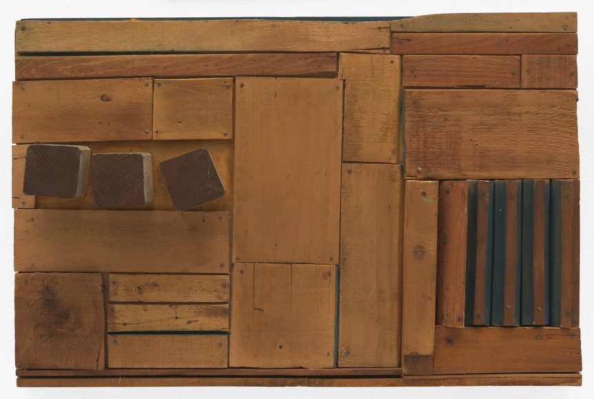 Mildred Thompson, Wood Picture, c. 1967. Wood, paint, nails
16.25 x 24.75 x 4.25 inches (41.3 x 62.9 x 10.8 cm). 