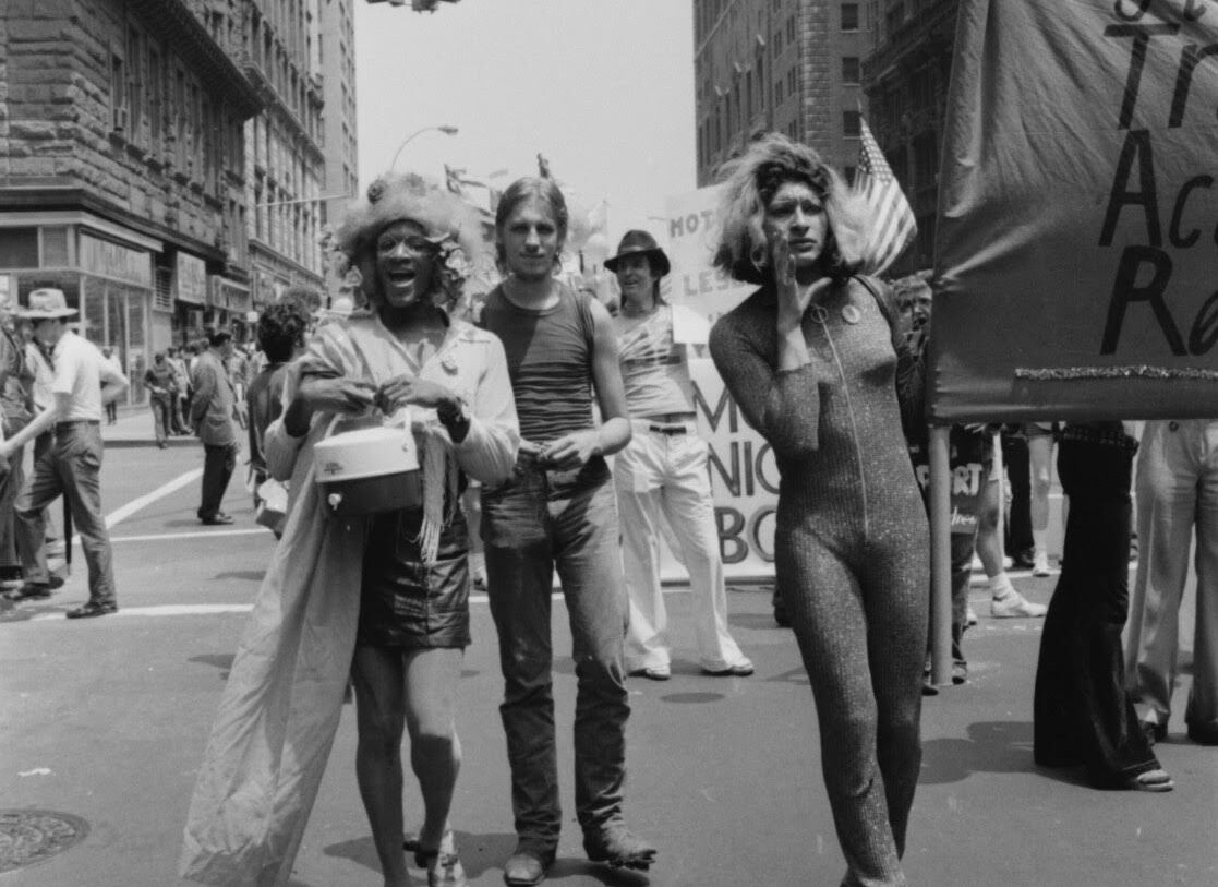 Image above: Marsha P.Johnson (left) and Sylvia Rivera (right) at Gay Pride Parade, 1973. Photo: Leonard Fink. From the film 