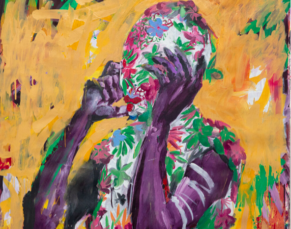Epheas Maposa, “When I Blink”(Detail), 2021, Oil on Canvas, 141 x 90 cm, courtesy of the artist.
