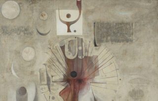 Ibrahim El-Salahi, The Last Sound, 1964 (detail). Oil on canvas, 47 7/8 × 47 7/8 inches. © Collection of Barjeel Art Foundation, Sharjah.