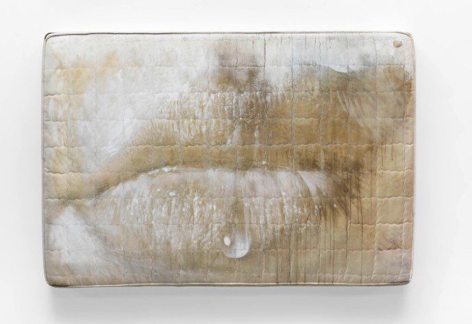 Untitled, 2015, Dirk Bell. Painting, gouache on mattress 200x140cm