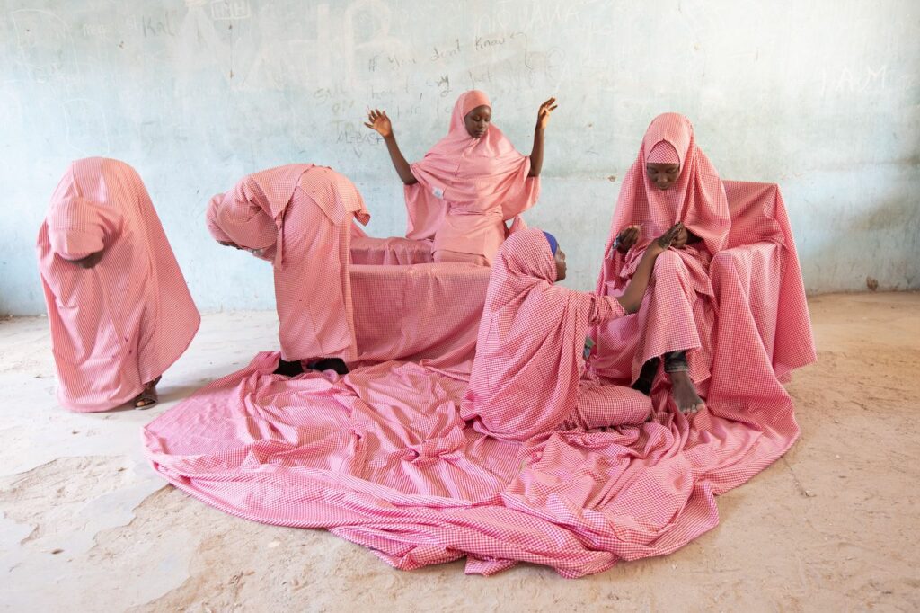 Rahima Gambo, Doing Lalle in a classroom, from series Tatsuniya II, 2019, courtesy the artist and Tatsuniya Art Collective