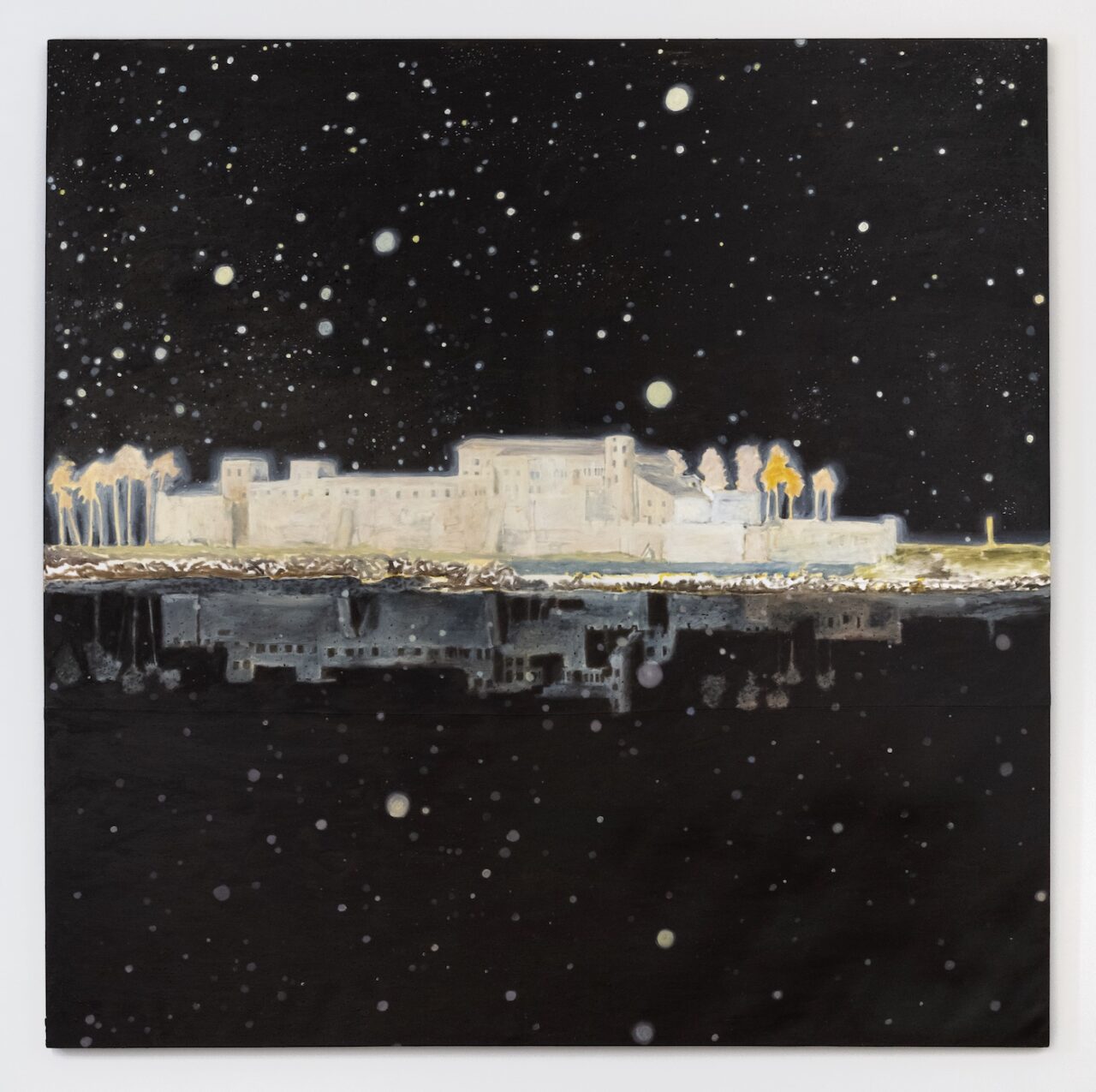 Gideon Appah, White Castle, 2021. Oil on sewn canvas. Photo: Adam Reich