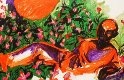 Rachel Marsil, Le jardin en fleur [The Flower Garden], 2022. Courtesy of Cécile Fakhoury Gallery