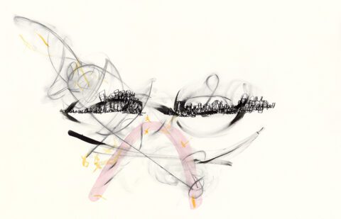 Renee Gladman, Untitled, wind and pink, 2019. Courtesy of Ezra and Cecile Zilkha Gallery