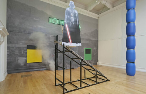 Simeon Barclay, In the Name of the Father, South London Gallery, September 2022. Installation view, Andy Stagg.
