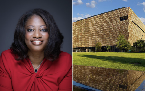 (left) Michelle Commander. Photo: Smithsonian NMAAHC; (right) Smithsonian National Museum of African American History and Culture. Photo: Smithsonian NMAAHC