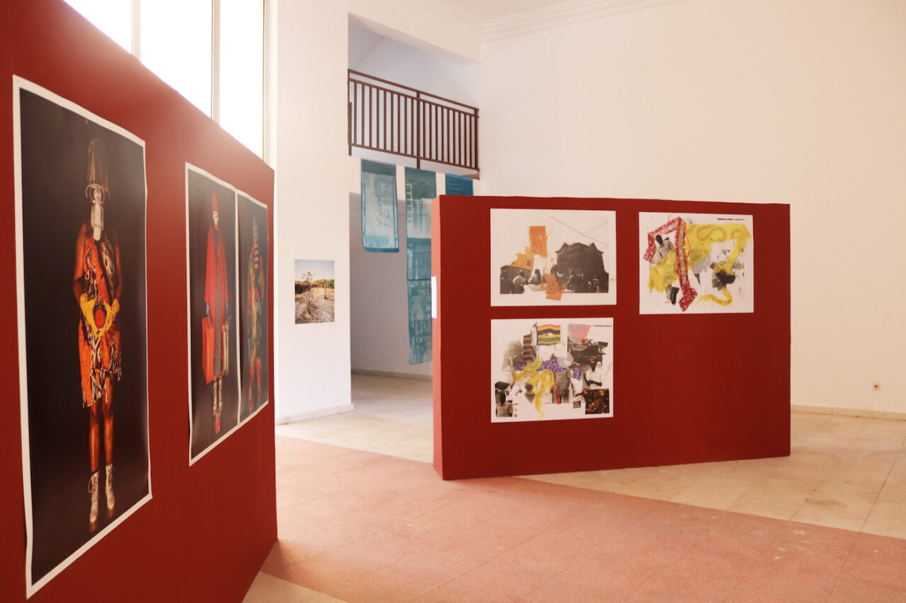 Installation shot at Memorial Modibo Keita, From the left, works by Fatoumata Diabaté, Muhammad Salah, Annie-Marie Akussah and Nene Aïssatou Diallo. Photo by Annie-Marie Akussah