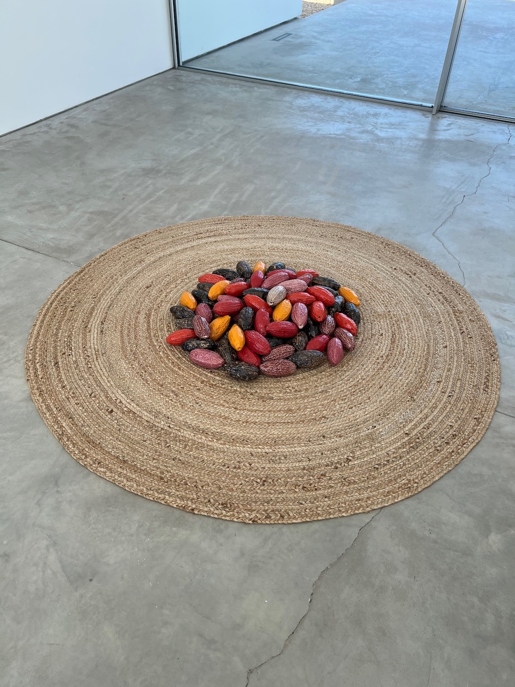 Veronica Ryan, Cocoa Passion in Tandem, 2021. Installation view at Sharjah Biennial 15. Photo: C&.