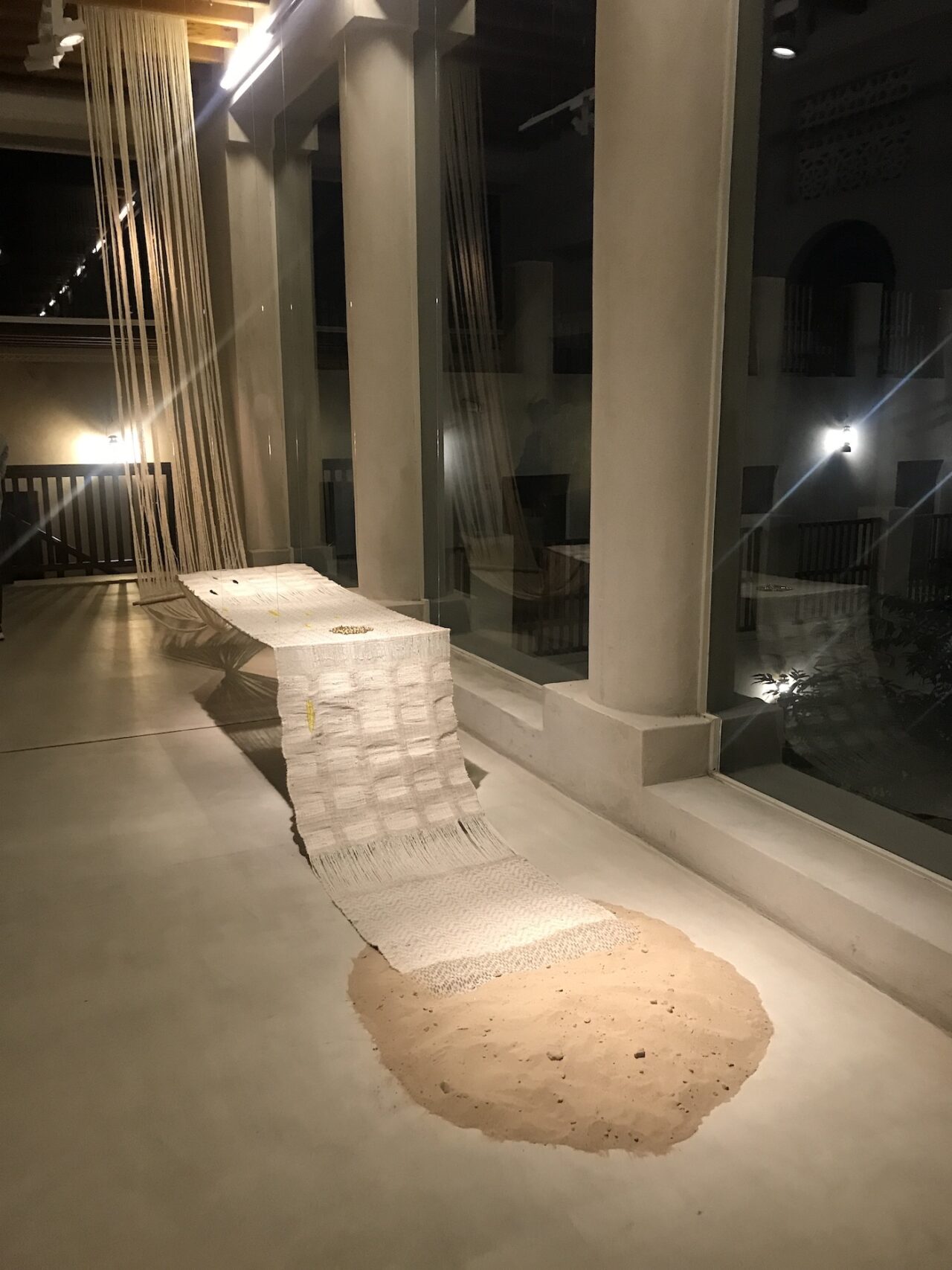 Zohra Opoku, Chapter III, 2022. Installation view at Sharjah Biennial 15. Photo: C&.