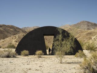 Torkwase Dyson, Liquid A Place, 2023. Homme Adams Park 72500 Thrush Road, Palm Desert at Desert X. Photography courtesy of Lance Gerber.