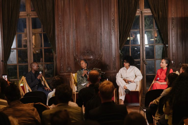 (from left to right) Enos Nyamor, Margaret Morton, Aldeide Delgaldo and Yvette Mutumba in conversation for C&10 Event at 1014 New York, May 2023. Photo: C&