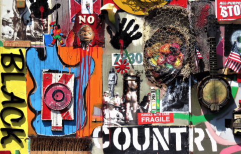 Joe Sam, FRAGIL BLACK COUNTRY (Detail). Courtesy of Museum of the African Diaspora San Francisco.