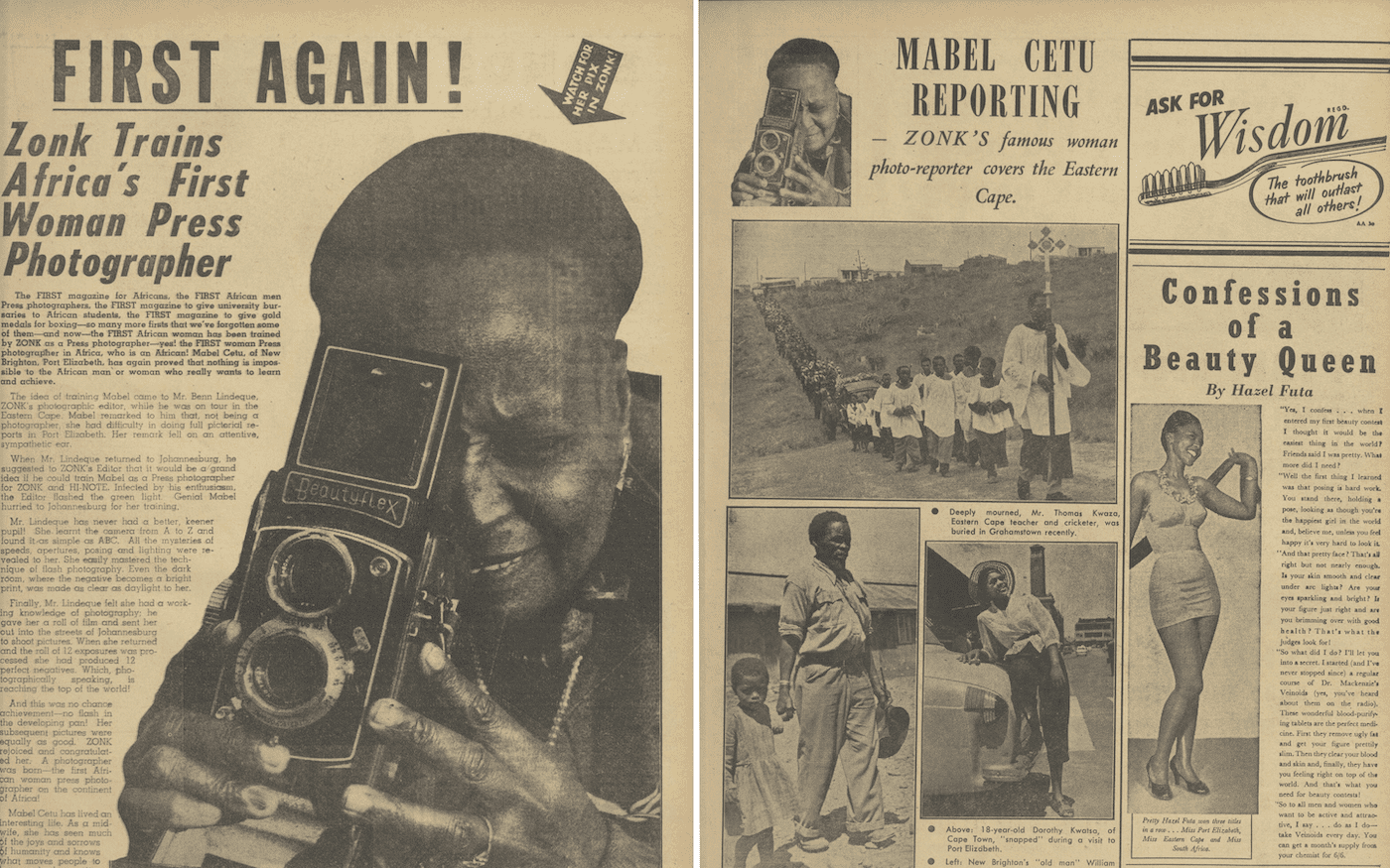 Mabel Cetu featured in Zonk! Magazine in October 1956. 